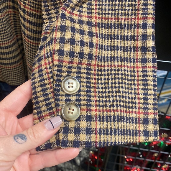 Vintage Liz Claiborne Petite Collection Plaid Blazer - Picture 6 of 8